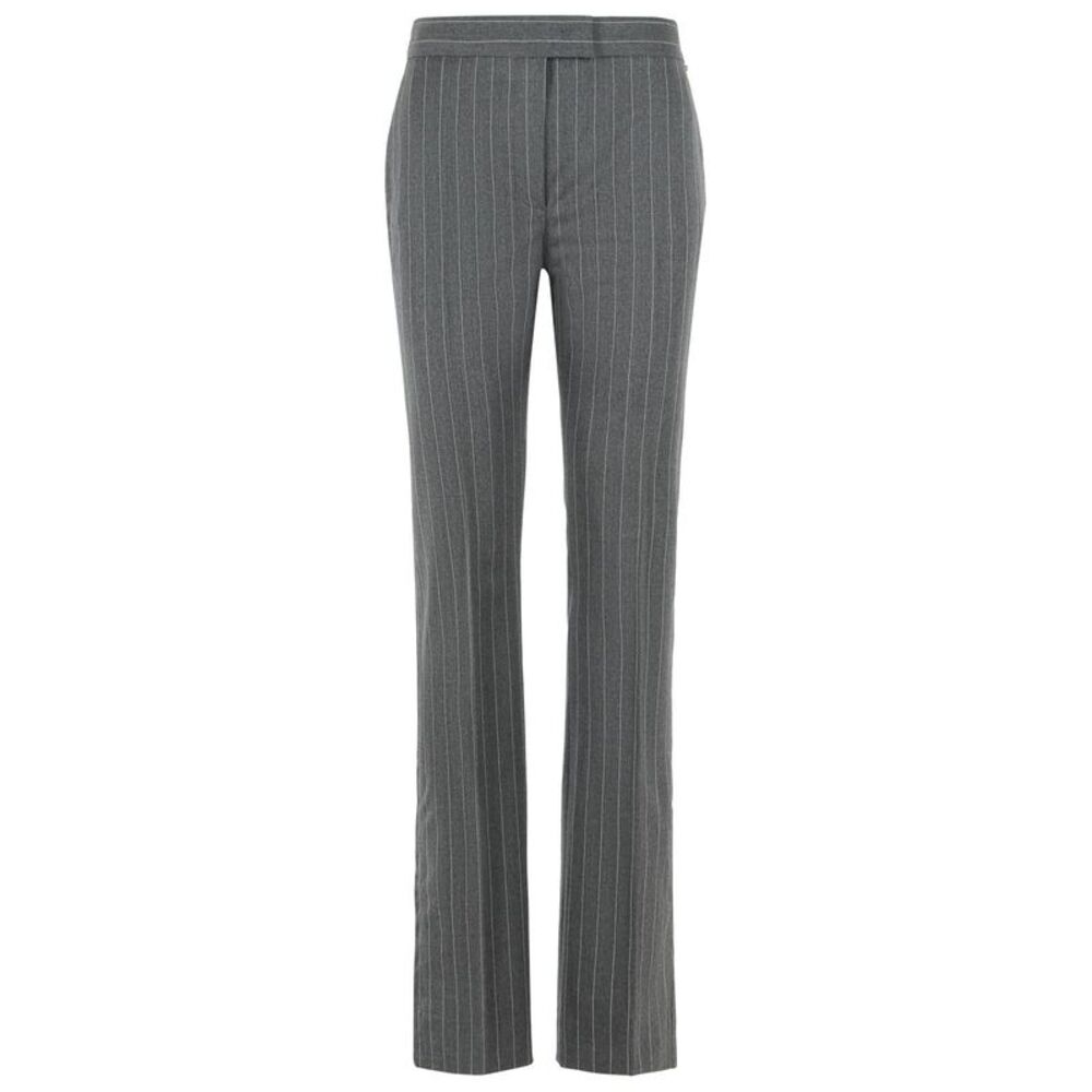 Sportmax 'Ricordo' Slim Flare Pants In Medium Grey Stretch Wool Women